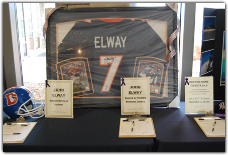 John Elway silent auction items