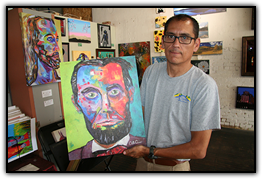 Garcia’s interpretation of Abraham Lincoln reflects his return to the vivid colors of his early life.