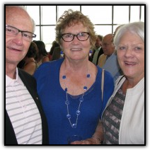 David Crist, left, smiles with Bev Groth and Betty Dysart
