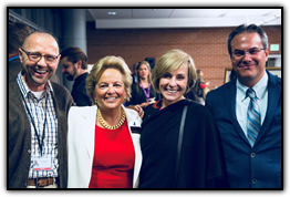 Dan Theodorescu (CU Cancer Center Director), Maureen Shul (founder, WINGS OF HOPE), Linda Michow (Michow, Cox & McAskin), and Dan LaBarbera (WINGS OF HOPE grant recipient)