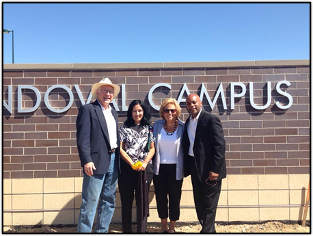 Secretary Ken Salazar, Paula Sandoval, Maureen Shul and Denver Mayor Michael Hancock